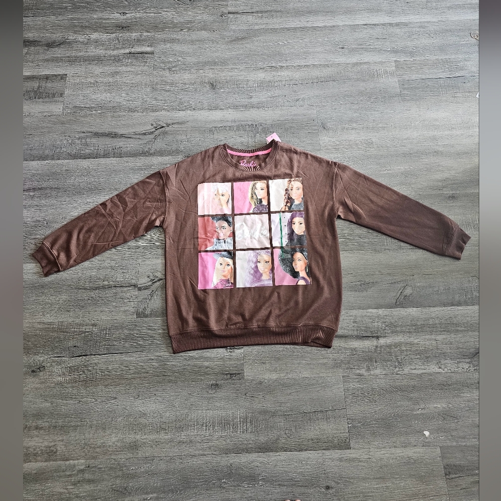 NWT Barbie multicultural brown sweatshirt women size medium